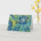 Carte de voeux Batik Balinais vintage (Fleur jaune)