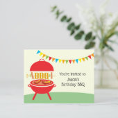 Carte de voeux BBQ, barbecue, grill BBQ, invitatio (Debout devant)