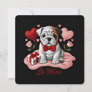 Carte de voeux Be Mine Valentine English Bulldog