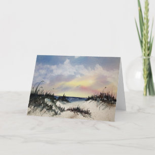 Carte de voeux Beachscape Watercolor Art