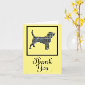 Carte de voeux beagle Hound Dog Merci (Fleur jaune)