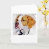 Carte de voeux beagle Portrait de chien vierge (Fleur jaune)