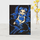 Carte de voeux "Beautiful Blue Fairy" (Fleur jaune)
