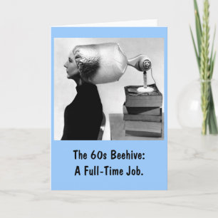 Carte de voeux Beauty Shop 1960 (Bleu)