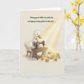 Carte de vœux bébé chrétienne à base de foi scinti (Fleur jaune)