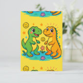 Carte de vœux bébé Dino (Debout devant)
