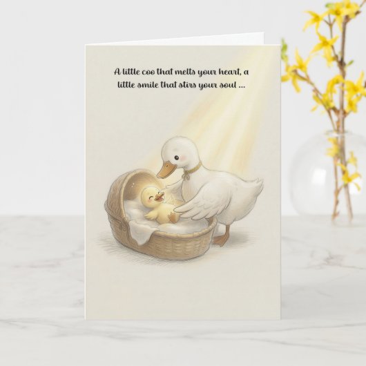 Carte de vœux bébé Foi chrétienne Âme (Fleur jaune)