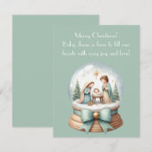 Carte de vœux Bébé Jésus & Joie Douillette (Devant / Derrière)
