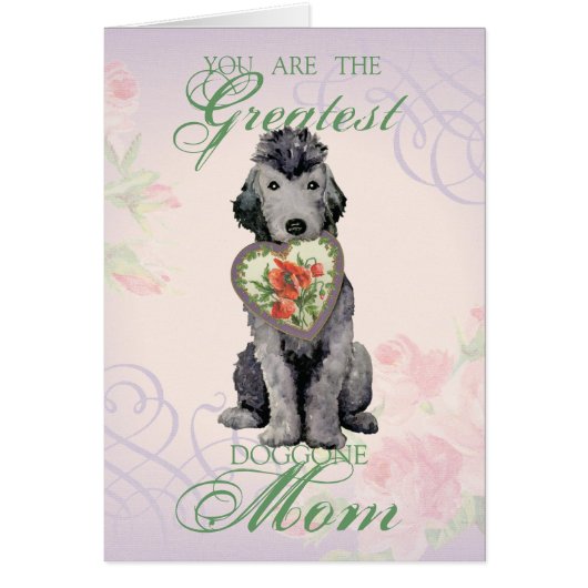 Carte de voeux Bedlington Terrier Heart Mom (Devant)