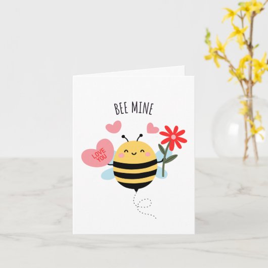 Carte de vœux Bee Mine (Fleur jaune)