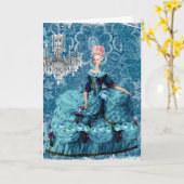 Carte de voeux Bella Blue Marie Antoinette (Fleur jaune)