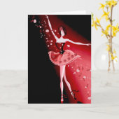 Carte de vœux Belle Ballerine et Roses (Fleur jaune)