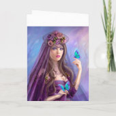 Carte de voeux Belle fée femme (Dos)