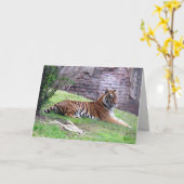 Carte de voeux Bengal Tiger (Fleur jaune)