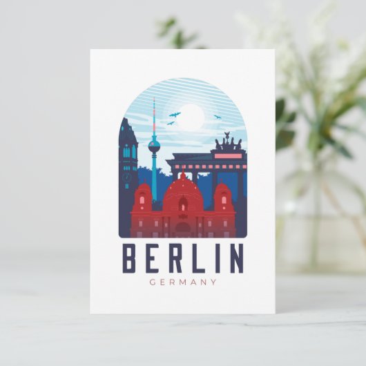Carte de voeux Berlin Allemagne Skyline (Debout devant)