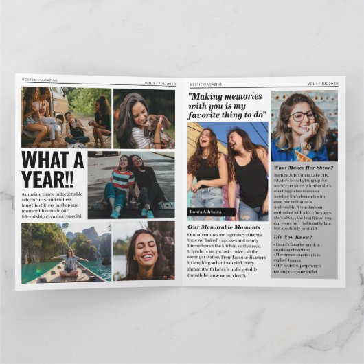 Carte de voeux Bestie Custom Birthday Magazine (Intérieur)