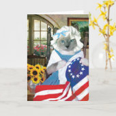 Carte de voeux Betsy Ross Kitten (Fleur jaune)