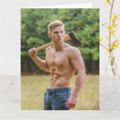 Carte de voeux Big Chopper Hot Guy (Fleur jaune)