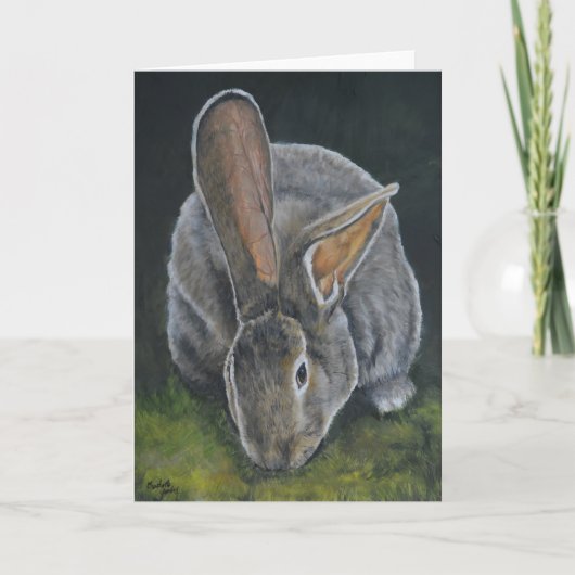 Carte de voeux Big Ears Bunny Animal Art (Devant)