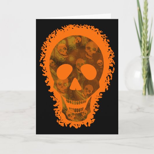 Carte de voeux Big Skull Orange (Devant)