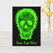 Carte de voeux Big Skull 'Your Text' (Fleur jaune)
