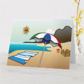 Carte de voeux BIG Vacances Plage (Fleur jaune)