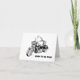 Carte de voeux Biker Kitty
