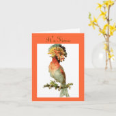 Carte de voeux Bird Anniversaire Vintage (Fleur jaune)