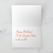 Carte de voeux Bird Happy Birthday Sister (Intérieur)