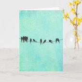Carte de voeux Birds On a Wire (Fleur jaune)