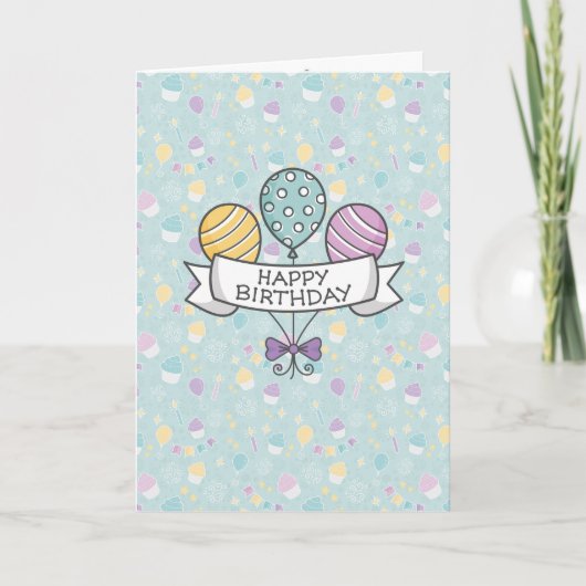 Carte de voeux Birthday Balloons (Devant)
