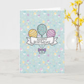 Carte de voeux Birthday Balloons (Fleur jaune)