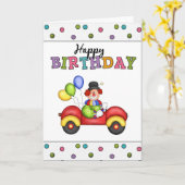 Carte de voeux Birthday Clown (Fleur jaune)