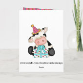 Carte de voeux Birthday Cow (Dos)