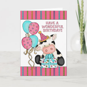 Carte de voeux Birthday Cow