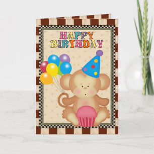 Carte de voeux Birthday Monkey