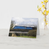 Carte de voeux "Bittern" Old Steam Train Locomotiv (Fleur jaune)