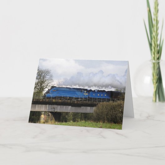 Carte de voeux "Bittern" Old Steam Train Locomotiv (Devant)