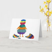 Carte de voeux Bitty rayée (Fleur jaune)