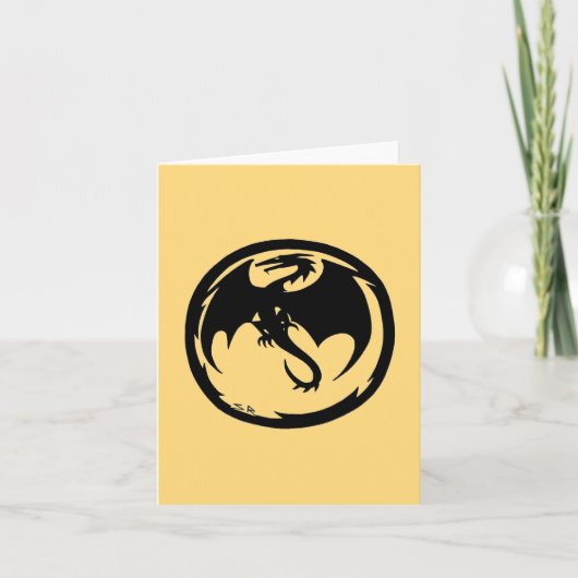 Carte de voeux Black Dragon Gold (verticale) (Devant)