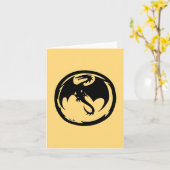 Carte de voeux Black Dragon Gold (verticale) (Fleur jaune)