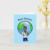 Carte de voeux Black Homme Doctor (Fleur jaune)