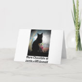 Carte de voeux Black Kitty et fleurs (Dos)