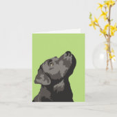 Carte de voeux Black Labrador Pop Art (Fleur jaune)