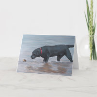Carte de voeux Black Labrador Retriever Dog Art