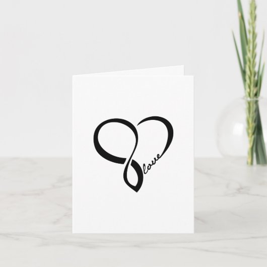 Carte de voeux Black Love Infinity (Devant)