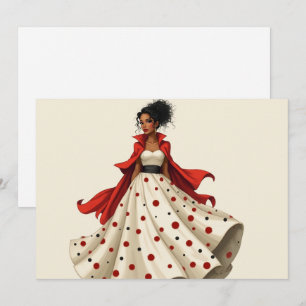 Carte de voeux Black Woman Fashion Anniversaire Bo