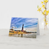 Carte de voeux Blackpool Tower (Fleur jaune)