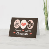 Carte de voeux blanche au chocolat Peace Love (Devant)