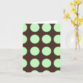 Carte de voeux blanche avec points verts (Fleur jaune)